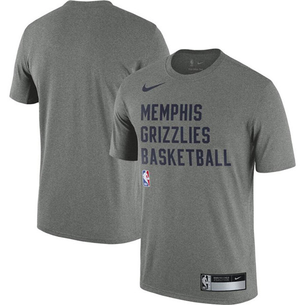 Men's Memphis Grizzlies Heather Gray 2023/24 Sideline Legend Performance Practice T-Shirt